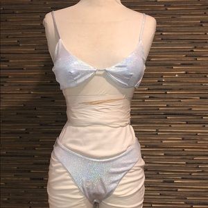 Sparkly Silver Bikini Set